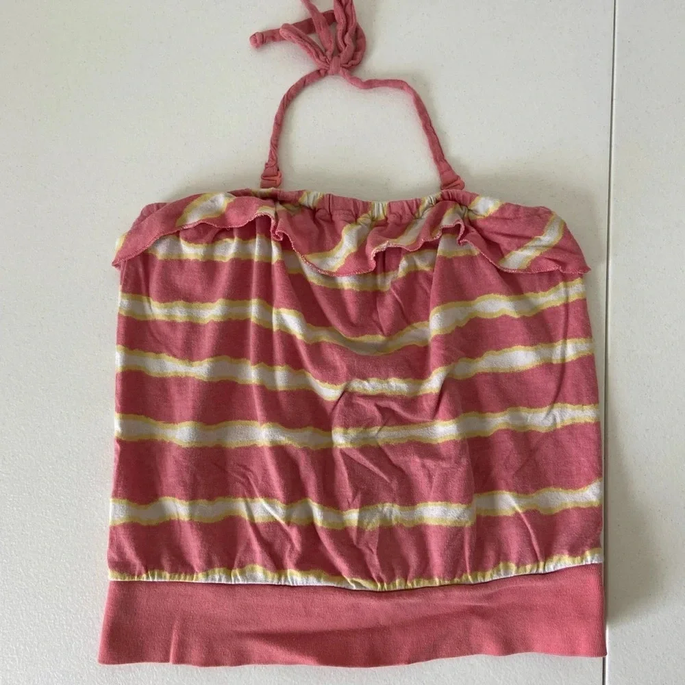 Old Navy girl’s colorfully striped tube top/halter top — medium